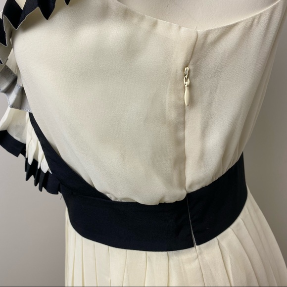 Rory Beca XXI Ivory Pleated Chiffon Ruffle Dress - Picture 7 of 11